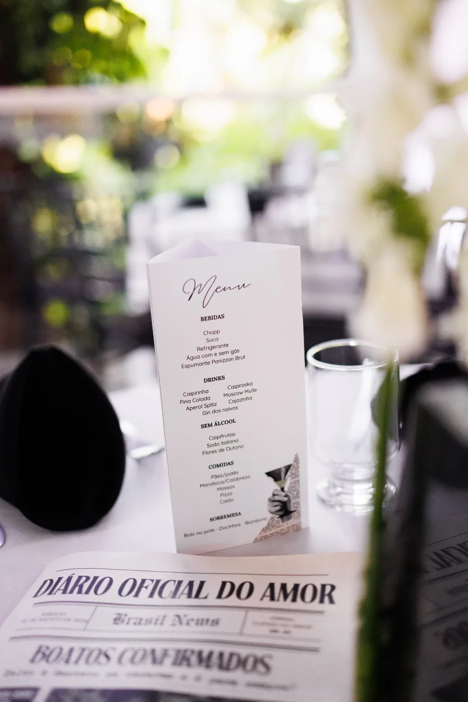 Capa de Menu/Cronograma - de casamento