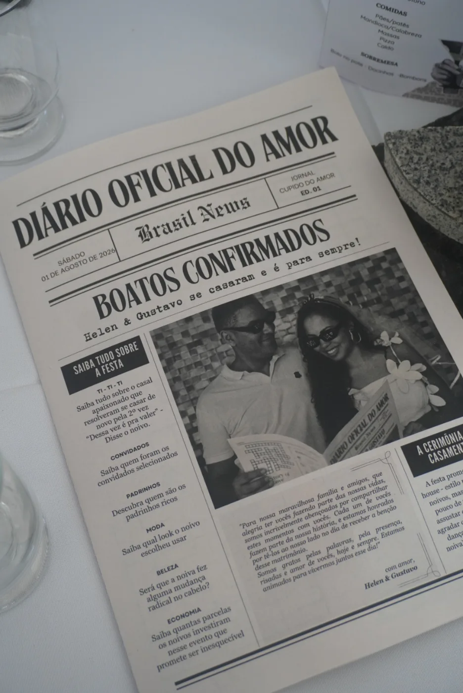 Capa de Jornal de casamento
